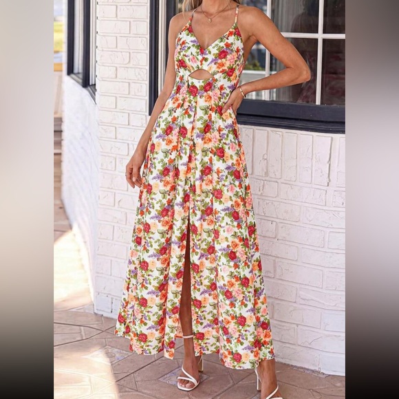 Boho floral print cami maxi dress - Picture 3 of 6